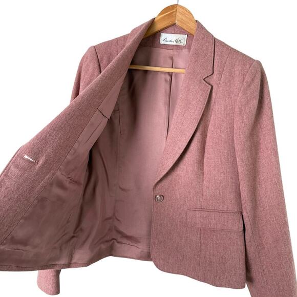 Austin Hill Vintage Dusty Rose Wool Blazer Jacket‎ One Button Mauve, Size Small - Picture 6 of 11